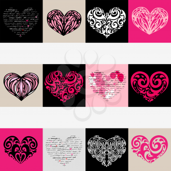 Royalty Free Clipart Image of Heart Banners