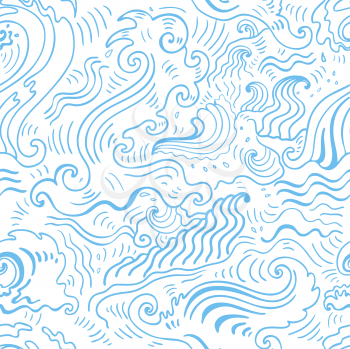 Royalty Free Clipart Image of a Wavy Water Background