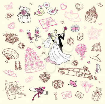 Royalty Free Clipart Image of Wedding Elements