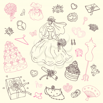 Royalty Free Clipart Image of Wedding Elements