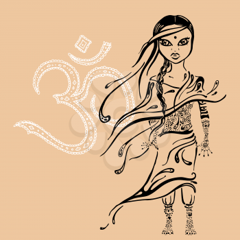 Royalty Free Clipart Image of an Indian Girl