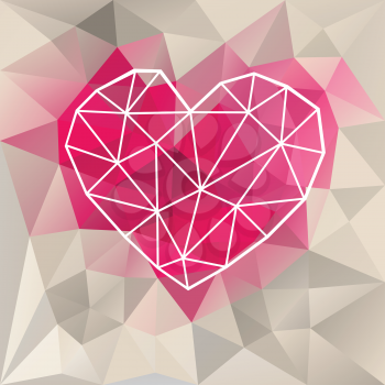 Heart. Geometric Abstract background. Vector Illustration.