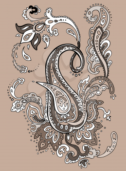 Paisley background. Hand Drawn ornament.  Vector illustration.