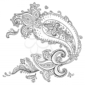Paisley. Ethnic ornament.  Vector illustration isolated.