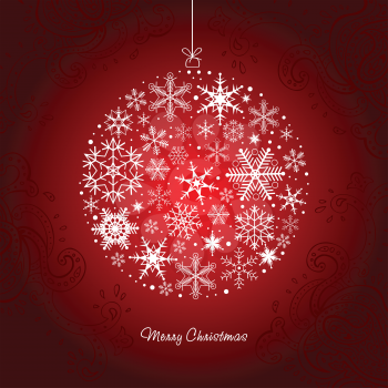 Christmas ball  of the Snowflakes. Vector background.