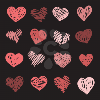 Heart. Set of design elements.  Vector illustration