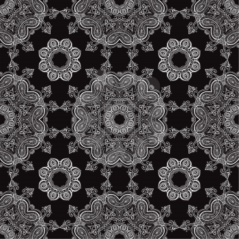 Lace. Vintage seamless background. Hand drawn Vector pattern.