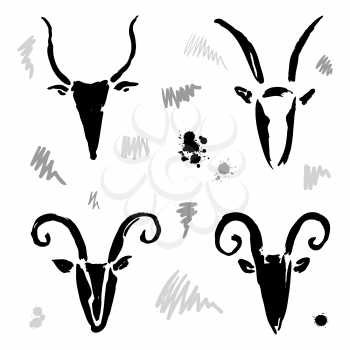 Goat 2015, New year Symbol set. Chinese Zodiac. Hand drawn Illustration.