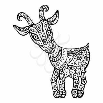 Chinese Zodiac. Chinese Animal astrological sign - goat. Vector Illustration.