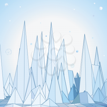 Mountains. 3D concept illustration. Vector Abstract geometric background.