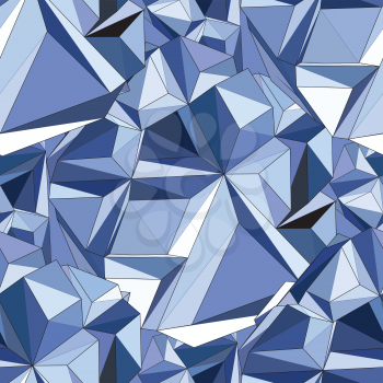 Geometric seamless background. Crystal Abstract 3D polygonal pattern.