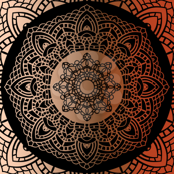 Vector vintage background. Mandala Indian decorative pattern.
