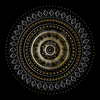Vector vintage background. Mandala Indian decorative pattern.