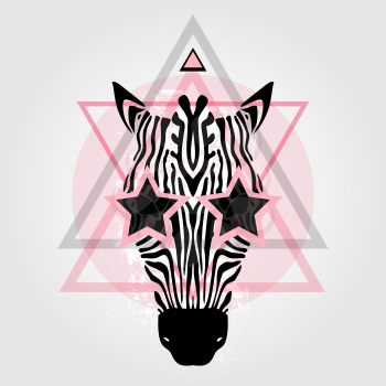 Zebra head Tribal pattern. Abstract style Vector illustration