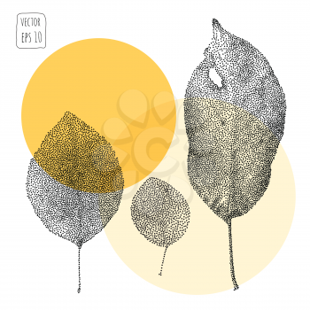 Leaves. Pattern with leaf. Hand Drawn vector 
