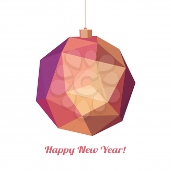 Geometric christmas ball. Abstract poster, space for your text.