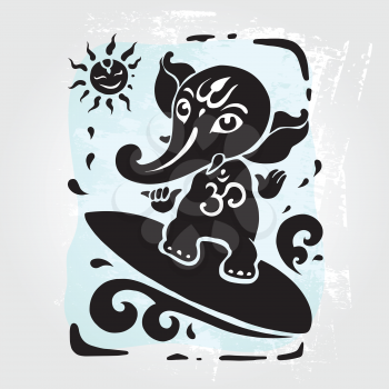 Ganpati, Hindu God Ganesha. Vector hand drawn illustration