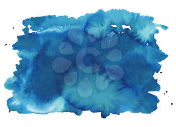 Abstract watercolor hand drawn background. Isolated spot on white paper. Template design.