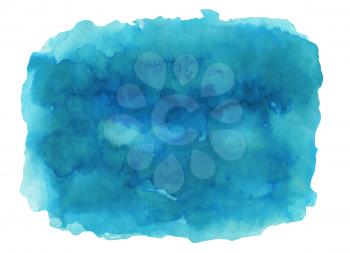 Abstract watercolor hand drawn background. Isolated spot on white paper. Template design.