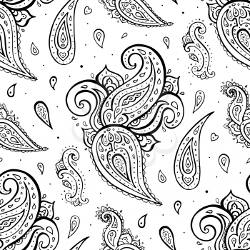 Paisley background. Hand Drawn ornament. Vector illustration