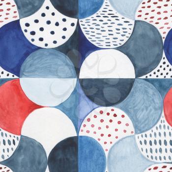 Geometric background. Abstract Hand Drawn Pattern. Watercolor illustration, modern style