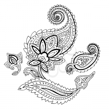 Paisley. Ethnic ornament Hand Drawn Vector illustration isolated