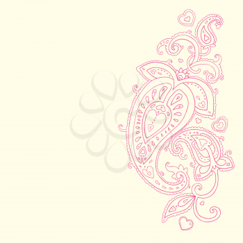Paisley background. Hand Drawn ornament.  Vector illustration