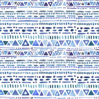 Abstract Hand drawn Ethnic pattern. Watercolor Seamless textile background