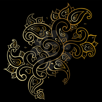 Paisley Ethnic ornament. Bohemian background. Hand Drawn pattern. Vector illustration