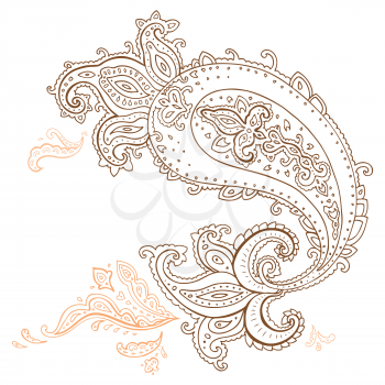 Hand Drawn Paisley. Ethnic ornament Vector illustration isolated