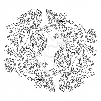 Hand Drawn Paisley. Ethnic ornament Vector illustration isolated