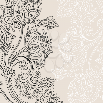 Paisley background. Hand Drawn ornament.  Vector illustration