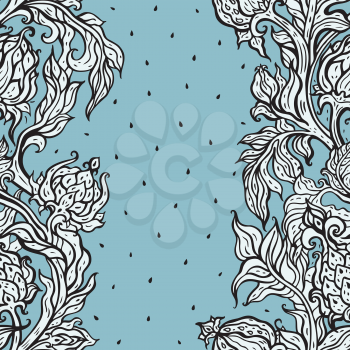 Vintage floral seamless pattern with hand drawn flowers. Can be used for wallpaper, website background, textile, phone case print