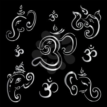 Hindu God Ganesha. Ganapati. Vector hand drawn illustration