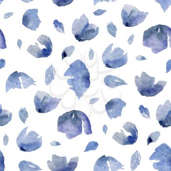 Abstract Flowers, seamless pattern. Hand painted Watercolor botanical illustration.