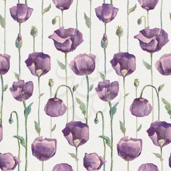 Hand Drawn Watercolor Floral pattern. Flower seamless background