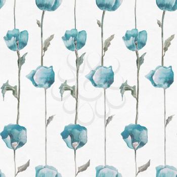 Watercolor Floral pattern. Hand drawn Flower seamless background