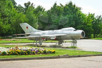 Royalty Free Photo of an Old Airplane in Victory Park, Armenia