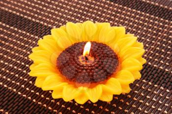 Royalty Free Photo of a Sunflower Candle