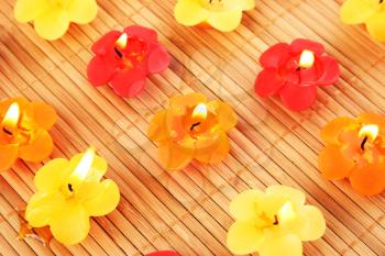 Royalty Free Photo of Floral Candles