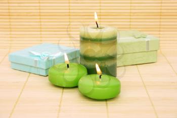 Royalty Free Photo of Candles and Presents