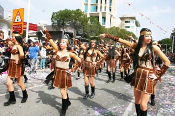 Royalty Free Photo of Women Performing in a Parade