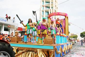 Royalty Free Photo of People in a Carnival Parade