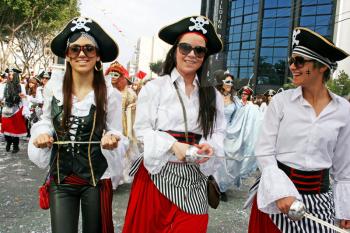 Royalty Free Photo of People Dressed as Pirates