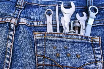 Royalty Free Photo of Tools in a Pocket