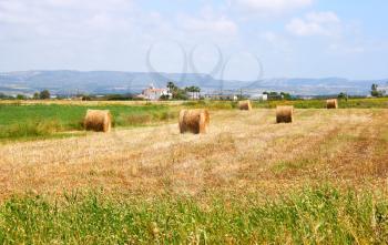 Royalty Free Photo of Bales of Hay on a Farm
