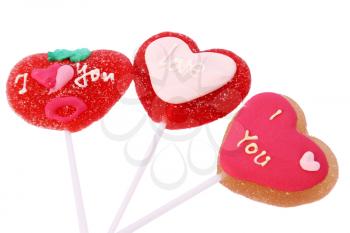 Royalty Free Photo of Heart Shaped Lollipops