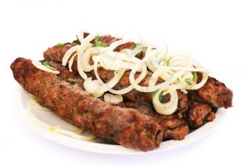 Royalty Free Photo of Beef Kebabs With Onions