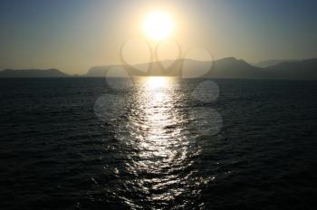 Royalty Free Photo of a Sunset Over the Mediterranean Sea
