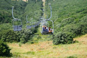 Royalty Free Photo of a Ropeway in Jermuk, Armania